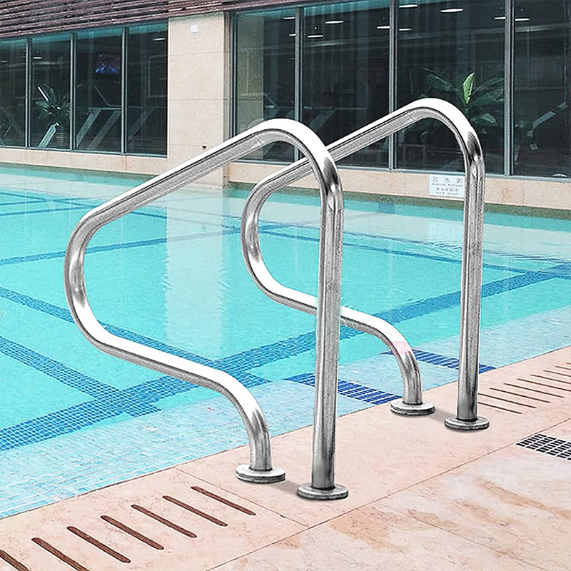 Custom Above Ground Aluminum Stainless Steel 304 Inground Swimming Pool Stairs Case Heavy Duty Handrail